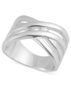 Touch Of Silver Silver-plated Brass Ring, Crisscross Ring