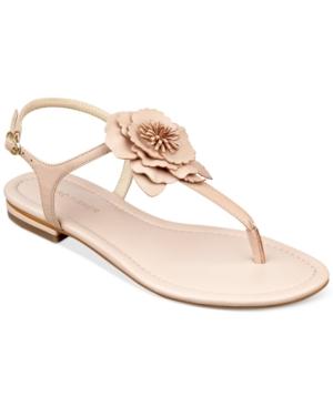 Marc Fisher Elysone T-strap Flat Sandals Women's Shoes