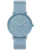 Skagen Unisex Aaren Aluminum Light Blue Silicone Strap Watch 41mm Created For Macy's