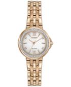 Citizen Women's Eco-drive Diamond Accent Gold-tone Stainless Steel Bracelet Watch 28mm Em0443-59a