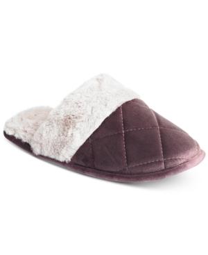 Charter Club Quilted Microvelour Scuff Slippers, Created For Macy's