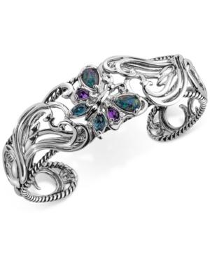 Multi-gemstone Butterfly Bracelet (2-1/5 Ct. T.w.) In Sterling Silver