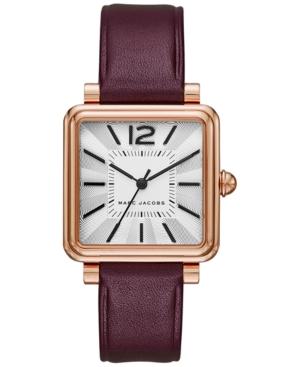 Marc Jacobs Women's Vic Dark Cherry Leather Strap Watch 30mm Mj1521