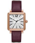 Marc Jacobs Women's Vic Dark Cherry Leather Strap Watch 30mm Mj1521