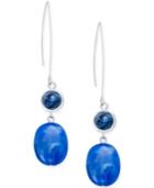 Inc International Concepts Silver-tone Blue Stone Drop Earrings, Only At Macy's