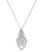 Inc International Concepts Silver-tone Pave Leaf Pendant Necklace, Only At Macy's