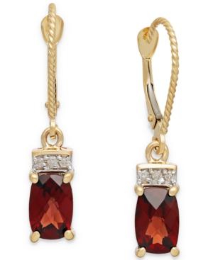 Garnet (2-3/8 Ct. T.w.) And Diamond Accent Drop Earrings In 14k Gold