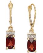 Garnet (2-3/8 Ct. T.w.) And Diamond Accent Drop Earrings In 14k Gold