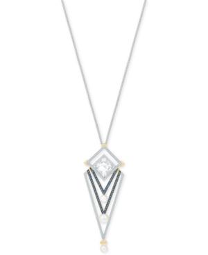 Swarovski Two-tone Crystal & Imitation Pearl Long Pendant Necklace