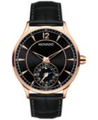 Movado Men's Swiss Circa Motion Black Leather Strap Smartwatch 44mm 0660009