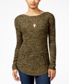 Hooked Up By Iot Juniors' Zip-trim Tunic Sweater