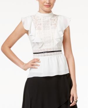 Beauty And The Beast Juniors' Lace Ruffled Blouse