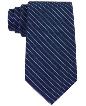 Calvin Klein Extra Long Etched Small Grid Windowpane Slim Tie