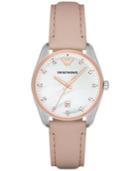 Emporio Armani Women's Tazio Matte Nude Leather Strap Watch 36mm Ar6133