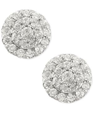 Wrapped In Love Diamond Cluster Stud Earrings (1/2 Ct. T.w.) In 14k White Gold