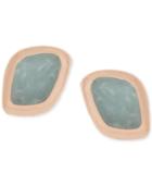 Vince Camuto Rose Gold-tone Blue Stone Stud Earrings