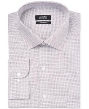 Alfani Men's Classic/regular Fit Performance Stretch Easy Care Dobby Dress Shirt, Only At Macy's