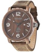 Timberland Men's Pinkerton Brown Leather Strap Watch 50x56mm Tbl14399xsbn12