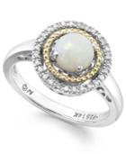 Opal (1/2 Ct. T.w.) And Diamond Accent Ring In Sterling Silver And 14k Gold