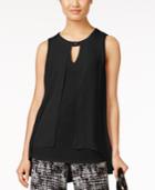 Ny Collection Sleeveless Keyhole Blouse