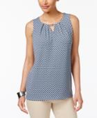 Charter Club Printed Keyhole Top, Only At Macy's
