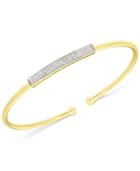 Wrapped In Love Diamond Bar Flexie Bangle Bracelet (1/6 Ct. T.w.) In 14k Gold-plated Sterling Silver, Created For Macy's