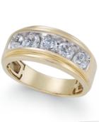 Men's Diamond Five-stone Ring (1-1/2 Ct. T.w.) In 10k Gold
