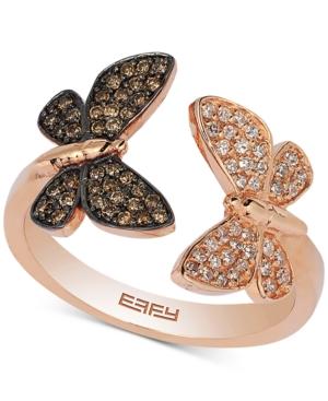 Effy Diamond Butterfly Ring (1/3 Ct. T.w.) In 14k Rose Gold