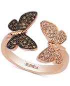 Effy Diamond Butterfly Ring (1/3 Ct. T.w.) In 14k Rose Gold