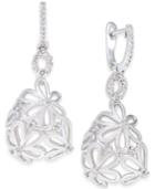 Diamond Daisy Drop Earrings (1/3 Ct. T.w.) In Sterling Silver
