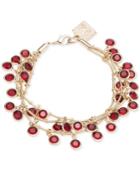 Anne Klein Gold-tone Red Shaky Bead Layer Bracelet