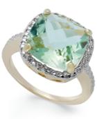 Victoria Townsend 18k Gold Over Sterling Silver Green Amethyst (5-3/4 Ct. T.w.) And Diamond Accent Ring