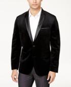 Inc International Concepts Men's Slim-fit Black Velvet Peak-lapel Blazer, Created For Macy's