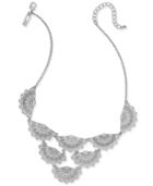 Inc International Concepts Silver-tone Crystal Fan Statement Necklace 18 + 3 Extender, Created For Macy's