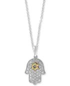 Effy Diamond Hamsa Hand 18 Pendant Necklace (1/4 Ct. T.w.) In 14k Gold & White Gold