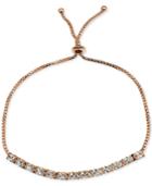 Giani Bernini Cubic Zirconia Oval Adjustable Slider Bracelet In 18k Rose Gold-plated Sterling Silver, Only At Macy's