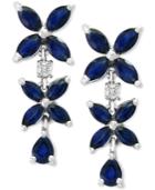 Effy Sapphire (2 3/4 Ct. T.w) & Diamond (1/10 Ct. T.w) Earrings In 14k White Gold