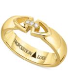 Proposition Love Unisex Diamond Triangle Motif Wedding Band In 14k Gold (1/10 Ct. T.w.)