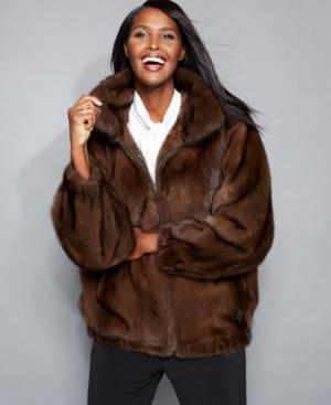 The Fur Vault Mink Fur Bomber Jacket