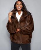 The Fur Vault Mink Fur Bomber Jacket