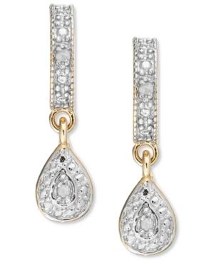 Victoria Townsend 18k Gold Over Sterling Silver Earrings, Diamond Accent Pear-shaped Drop Earrings