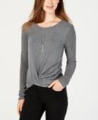 Bcx Juniors' Knot-detail Removable-necklace Top