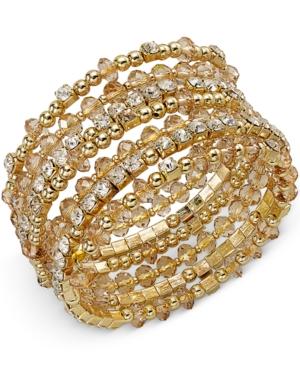 Inc International Concepts Gold-tone Bronze Coil Stack Bracelet, Only At Macy's