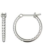 Moissanite Hoop Earrings (3/8 Ct. T.w. Diamond Equivalent) In 14k White Gold