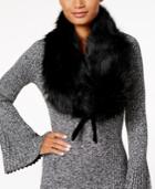 Inc International Concepts Faux-fur & Velvet Bow Stole, Created For Macy's