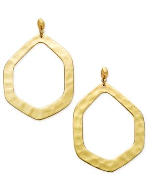 Inc International Concepts Gold-tone Hammered Geometric Drop Earrings, Only At Macy's