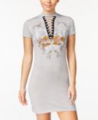 Material Girl Juniors' Lace-up Graphic T-shirt Dress, Only At Macy's