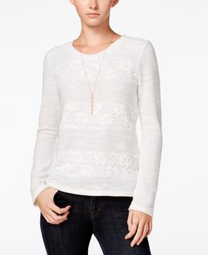 Maison Jules Lace Knit Top, Only At Macy's