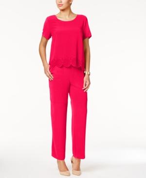 Ny Collection Laser-cutout Popover Jumpsuit