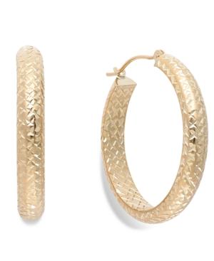 Diamond-cut Hoop Earrings In 10k Gold, 26mm